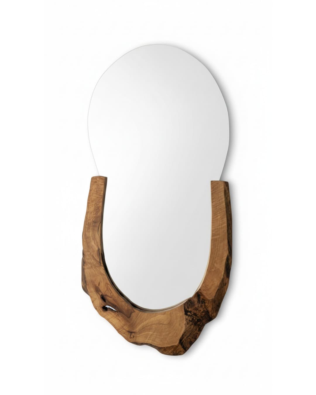 Oval Kucaklı Ahşap Ayna - Bodrum ayna model 1