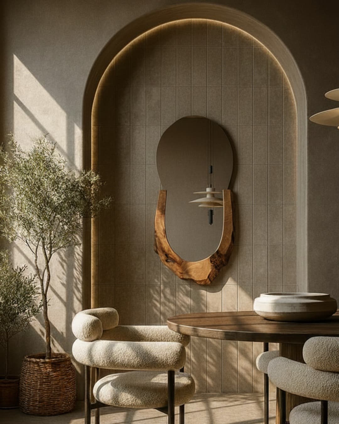 Bodrum ahşap ayna modeli