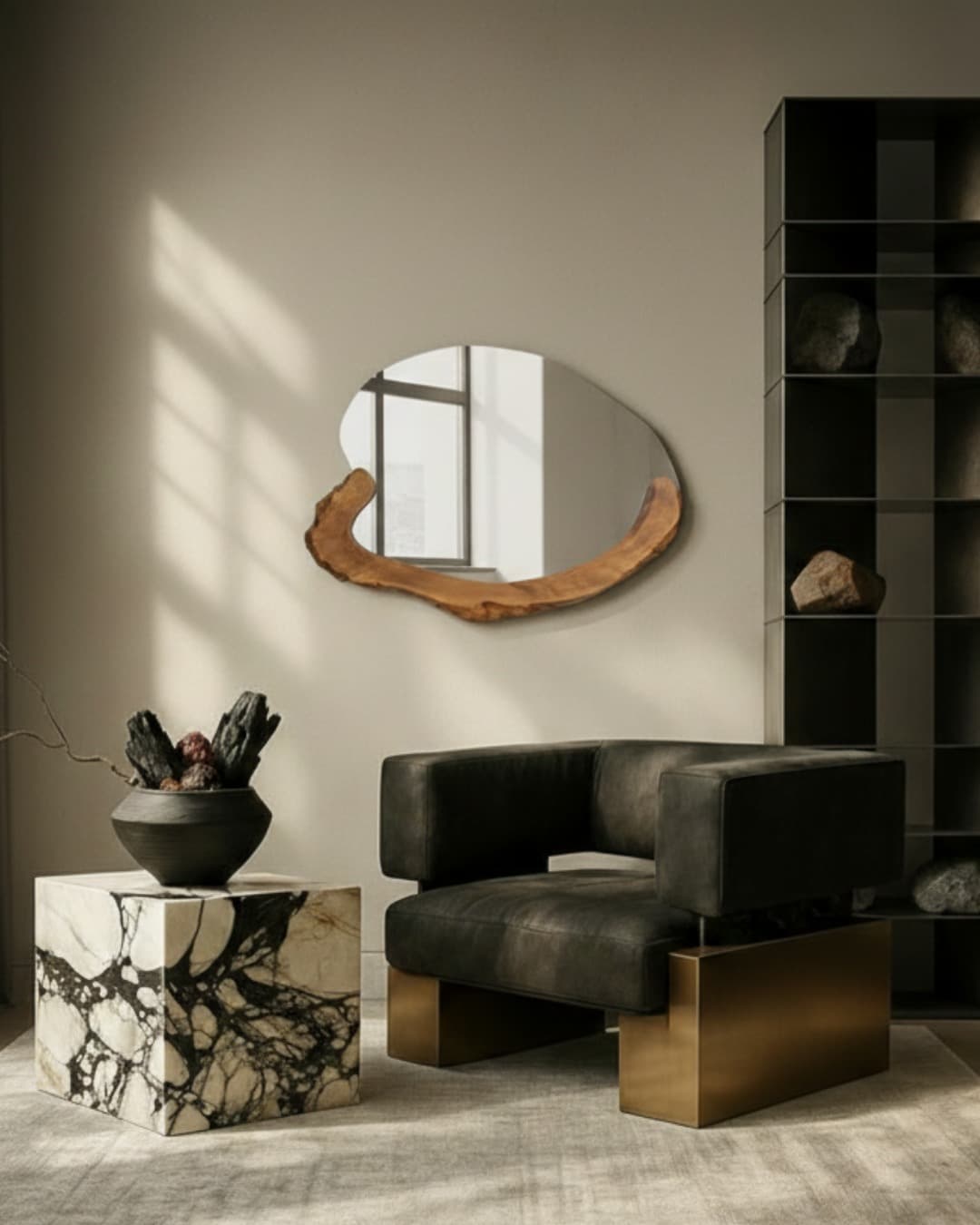 Bodrum ahşap ayna modeli
